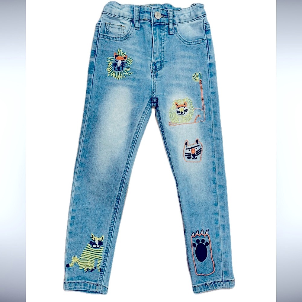 Embroidered kids jeans
